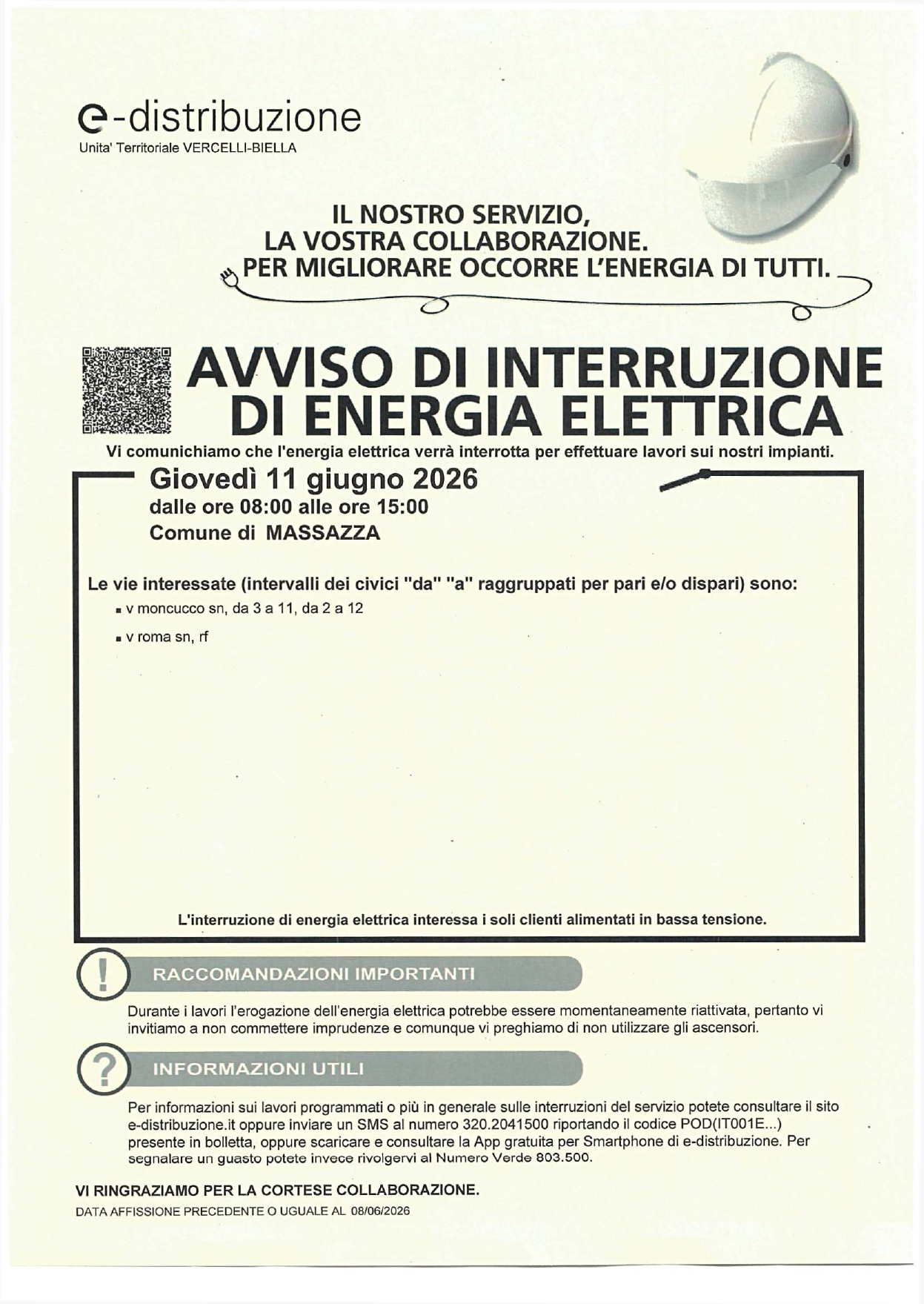 interruzione energia elettrica